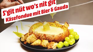 Sabrinas schnelle Nummer Käsefondue mit Bier und Gouda • KochMit [upl. by Assirac]