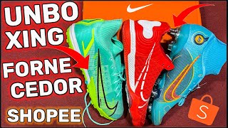 UNBOXING 3 CHUTEIRAS DO FORNECEDOR SHOPEE  FUTSAL SOCIETY CAMPO OLHA COMO VEIO😱 [upl. by Eiduam]