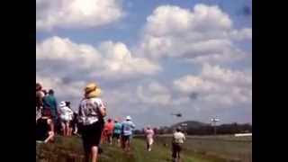 747800 Cathay Pacific cargo plane landing at Wellcamp airport 23112015 [upl. by Ahsemik]