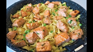 Recette 215  Tagliatelle au Saumon [upl. by Anua]