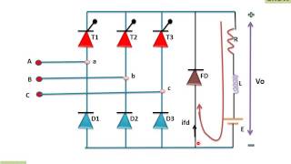 Three Phase Full Semiconverter Using RLE Load हिन्दी [upl. by Joost380]