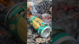 Best popcorn maker in survival condition Simple and useful survival bushcraft camping [upl. by Hatti]