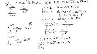 CRITERIO DE LA INTEGRAL Y LA SERIE P [upl. by Rudman]