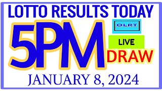 Lotto Results Today 5pm DRAW January 8 2024 swertres results [upl. by Publius]