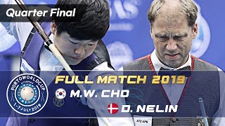 Quarter Final  Myung Woo CHO vs Dion NELIN Porto World Cup 3Cushion 2019 [upl. by Novhaj]