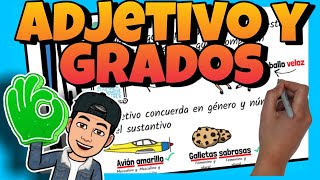 😃 El ADJETIVO y sus GRADOS para NIÑOS de PRIMARIA [upl. by Sayed15]