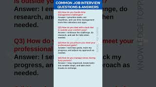 4 Most Common Job Interview Questions and Answers [upl. by Slater115]