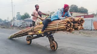 Riding Engineless Scooters on Streets of Congo [upl. by Minnie]