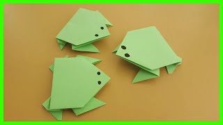 👉🏽Cómo hacer una 🐸 RANA 🐸 SALTARINA de papel FÁCIL ✅  Ranas de Origami [upl. by Lakin]