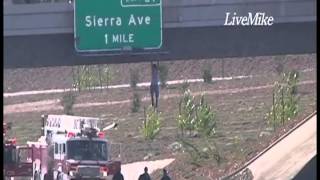 Raw Video Man Jumps from 210 Freeway Overpass [upl. by Ligetti]