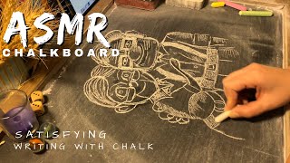 ASMR chalkboarddrawing UP animation characterssound of chalk on board relaxingno talking [upl. by Atinek]