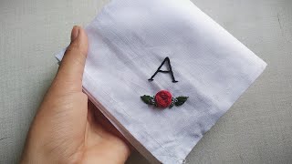 How to Embroder on handkerchief  Hand embroidery for beginners  Lets Explore [upl. by Milt]