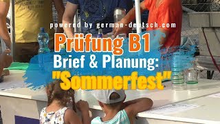 Deutsch  Brief B1Prüfung quotSommerfestquot und quotGemeinsam etwas planenquot mit Modelltexten [upl. by Emily]