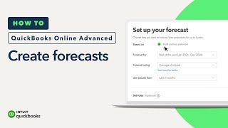 How to create forecasts in QuickBooks Online Advanced [upl. by Feigin974]