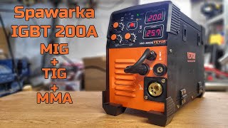 Spawarka VEVOR IGBT 200A 3w1 MIG  TIG  MMA  TEST VEVOR MIG200D3 [upl. by Boiney513]