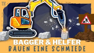 Bagger amp Baufahrzeuge ⭐ Wir bauen eine Schmiede  Kindervideos  Kinderfilme  telekids [upl. by Docila96]