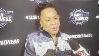 Dawn Staley speaks after South Carolinas close win over Indiana [upl. by Labotsirhc853]