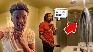 HILARIOUS Haunted Bathroom PRANK On My Brother [upl. by Donahoe]