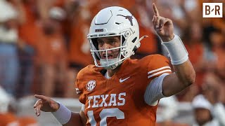 Arch Manning Throws 2 TD 2 INT in First Career Texas Start [upl. by Gayner]