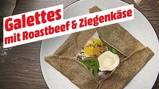 Roastbeef und Ziegenkäse in der bretonischen Galette • KochMit [upl. by Fiora]