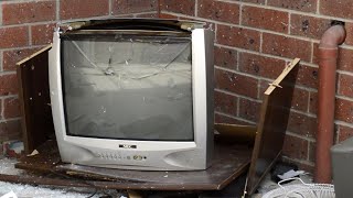 Smashing an NEC FS5171 CRT Television [upl. by Ahsenaj]