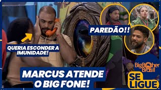 BBB 24  Marcus atende o Big Fone e indica Juninho Pitel e Luigi pro Paredão Queria esconder [upl. by London]