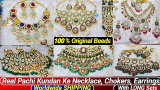 Wedding Special Pachi Kundan Premium Necklace Long Set in Wholesale Price  Imitation Jewellery [upl. by Seraphim]