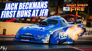 Jack Beckmans First Runs in John Forces Funny Car [upl. by Atiuqel389]