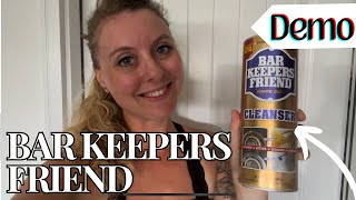 DEMO amp Review on Bar Keepers Friend Cleanser [upl. by Fredel]