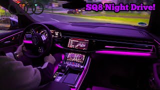 2025 Audi SQ8 Night Drive Full Review Pov drive with 507HP V8 [upl. by Enaelem866]