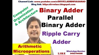 Binary Adder  Arithmetic Microoperations  Binary Parallel Adder  Ripple Carry Adder  CA  CO [upl. by Arrim293]