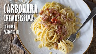 CARBONARA con UOVA PASTORIZZATE Mai provata COSI CREMOSA  Marianna Pascarella [upl. by Tiebold]