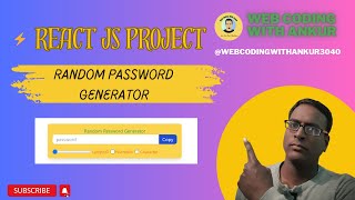 Create a Random Password Generator in React JS  StepbyStep Tutorial [upl. by Evilc605]