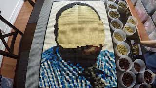 WOW  Watch a LEGO mosaic portrait in 4K timelapse video [upl. by Neural]