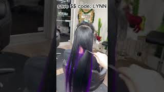 Inspired Highlighted Hairstyle🌌 12 Up 12 Down Quick Weave Tutorial Purple Color Hair Elfinhair [upl. by Ahsini799]