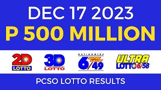 Lotto Result December 17 2023 9pm PCSO [upl. by Uase]