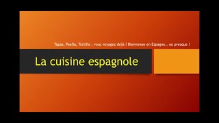 Quiz La cuisine Espagnole [upl. by Loveridge]