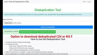 A FREE DEDUPLICATION tool for researchers [upl. by Milas]