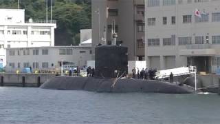 カナダ海軍潜水艦 シクティミ・米海軍ドック型揚陸艦 アシュランドよこすか 20171018 [upl. by Ancier]