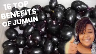 Top 16 Benefits of Eating Jamun Fruit  Nutritional Benefits of Black Plum  Java Plum Benefits [upl. by Xela793]