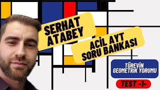 Türevin Geometrik Yorumu Test 1  2023 ACİL MATEMATİK AYT SORU BANKASI ÇÖZÜMLERİ [upl. by Suiram]