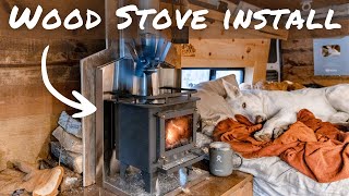 Cubic Mini WOOD STOVE in a VAN  Full Install amp Review [upl. by Pierette94]