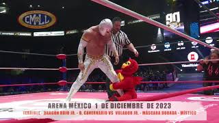 CMLL  LOS BÁRBAROS VS VOLADOR JR  MÁSCARA DORADA  MÍSTICO ARENA MÉXICO 011223 [upl. by Sivrahc]