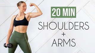 20 MIN DUMBBELL SHOULDERS amp ARMS At Home or Gym [upl. by Assirralc]