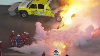 Daytona 500 Race Danica Patrick Crashes [upl. by Vaenfila]