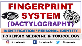 Fingerprint System  Dactylography  Dr Krup Vasavda [upl. by Mckeon5]