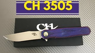 CH 3505 knife from China titanium framelock flipper knife with S35VN blade steel [upl. by Nairahcaz]