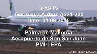 DASTV Germania Airbus A321200 TAKE OFF PMI Palma de Mallorca 1080p [upl. by Anitsirhk]