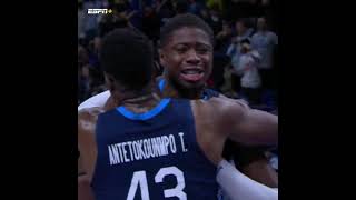 Thanasis Antetokounmpo consoling his brother Kostas after Greece was eliminated from EuroBasket ❤️ [upl. by Asehr]