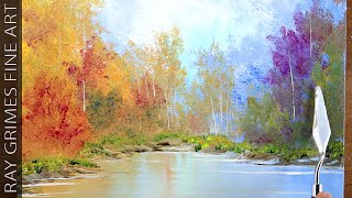 Peaceful Landscape  Easy for Beginners  Acrylics  Abstract Painting Demonstration  021 [upl. by Hardan119]